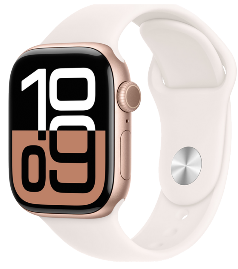 Apple Watch Series 10 GPS 42мм корпус из алюминия Rose Gold+ремешок Sport Band Light Blush (S/M)