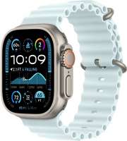 Apple Смарт-часы Watch Ultra 2 (2024) 49mm Natural Titanium Case with Ice Blue Ocean Band (One Size)