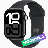 Apple Умные часы Watch Series 10, 42 мм, Jet Black, Black Sport Band, M/L (MWWF3ZP)