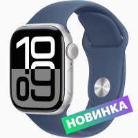 Apple Умные часы Watch Series 10, 42 мм, Silver, Sport Band, Denim, M/L