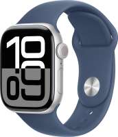 Apple Умные часы Watch Series 10 42mm Silver Aluminium Case с синим ремешком M/L