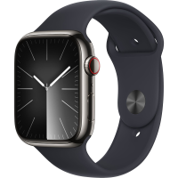 Apple Умные часы Watch Series 9, 41 мм, Midnight Sport Band, Graphite Stainless Steel, size M/L (MRM43ZA/A)