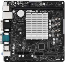 ASRock Материнская плата mini-ITX N100DC-ITX (N100, DDR4 (3200), 2*SATA 6G, M.2, PCIE, Glan, HDMI, D-Sub, COM, 2*USB 3.2, 4*USB 2.0)