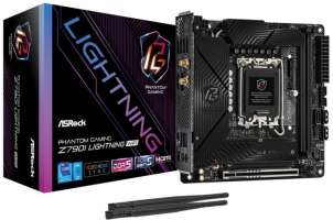 ASRock Материнская плата mini-ITX Z790I LIGHTNING WIFI (LGA1700, Z790, 2*DDR5 (4400), 3*SATA 6G RAID, PCIe, M.2, WiFi, BT, 5*USB 3.2, USB Type-C, HDMI