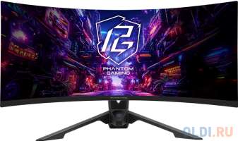 ASRock Монитор 34" Phantom Gaming PG34QRT2B Black (VA, 3440x1440, 2xHDMI+2xDP, 1 ms, 178°/178°, 500 cd/m, 3000:1, 180Hz, HDR400, MM, Curved 1