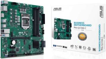 ASUS Материнская плата mATX PRO Q570M-C/CSM (LGA1200, Q570, 4*DDR4(3200), 6*SATA 6G, 2*M.2, 3*PCIE, 7.1CH, Glan, 7*USB 3.2, HDMI, 2*DP)