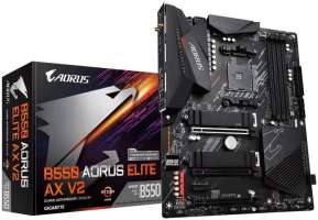GIGABYTE Материнская плата ATX B550 AORUS ELITE AX V2 (AM4, AMD B550, 4*DDR4(4733), 4*SATA 6G RAID, 2*M.2, 4*PCIE, 7.1CH, 2.5Glan, WiFi, BT, 7*USB 3.2