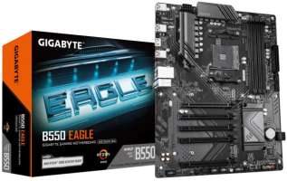 GIGABYTE Материнская плата ATX B550 EAGLE (AM4, AMD B550, 4*DDR4 (3200), PCIe, 2*M.2, 4*SATA RAID, 4*USB 2.0, 2*USB 3.0, DVI, HDMI)