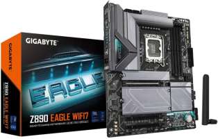 GIGABYTE Материнская плата ATX Z890 EAGLE WIFI7 (LGA1851, Z890, 4*DDR5 (5600), 4*SATA 6G RAID, PCIe, 4*M.2, WiFi, BT, 5*USB 3.2, 4*USB 2.0, USB Type-C