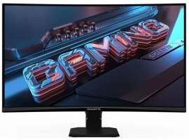 GIGABYTE Монитор 27" GS27FC 1920x1080 LED, 16:9, VA, 250cd, 3000:1, 1ms, 178/178, DP, 2*HDMI, 180Hz, curved 1500R,Tilt, VESA, black