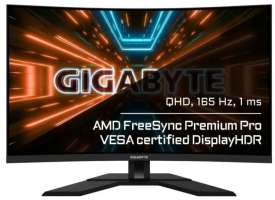 GIGABYTE Монитор 31,5" M32QC black, VA, 2560*1440, 1 ms, 178°/178°, 350 cd/m, 3000:1, 2*USB3.0, USB Type-C, 165Hz, Curved, 2*HDMI, DP (810474)