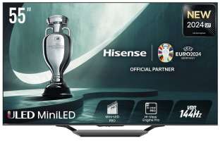 Телевизор Hisense QLED 55" темно-серый, 4K Ultra HD, Smart TV, 55U7NQ