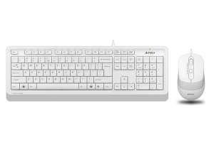 Клавиатура и мышь A4Tech F1010 WHITE бело-серая, USB