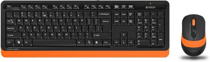 Клавиатура и мышь Wireless A4Tech FG1010 ORANGE черно-оранжевый, USB