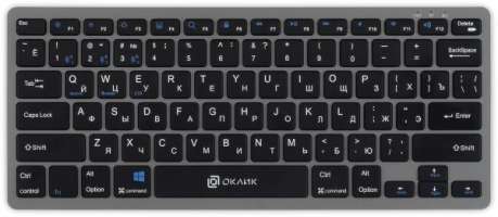 Клавиатура Wireless Oklick 835S 1696467 черная/серая USB BT/Radio slim Multimedia