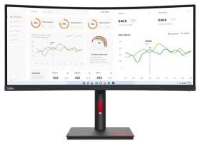 Lenovo Монитор 34" ThinkVision T34w-30 63D4GAS1CB 3440x1440 WLED, 21:9, VA, 350cd, 3000:1, 3M:1, 4ms, 178/178, DP, HDMI, 4*USB, 60Hz, curved 1500R, Ti