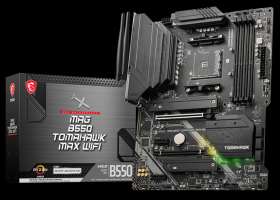 Материнская плата ATX MSI MAG B550 TOMAHAWK MAX WIFI (AM4, AMD B550, 4*DDR4 (5100), 6*SATA 6G RAID, 2*M.2, 4*PCIE, 2.5Glan, WiFi, BT, HDMI, DP, USB Ty