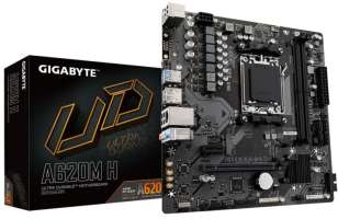 Материнская плата mATX GIGABYTE A620M H (AM5, AMD A620, 2*DDR5(6400), 4*SATA 6 Гб/с, M2, Audio, Gb LAN, USB 3.2, USB 2.0, DP, HDMI)