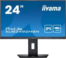 Монитор 23,8" Iiyama ProLite XUB2492HSN-B5 1920x1080, 4ms, 250кд/м2, 1000:1, 80000000:1, 178°/178°,IPS, 16:9, 75Hz, HDMI, HAS Piv, DP FHD, USB