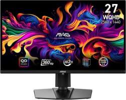 Монитор 26,5" MSI Mag 271QPX QD-OLED 9S6-3CD89T-019 2560x1440 LED, 16:9, OLED, 250cd, 1500000:1, 1ms, 178/178, DP, USB, HDMI, 350Hz, HAS, Piv, black