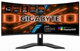 Монитор 34" GIGABYTE G34WQC A VA, 3440x1440, HDMI+HDMI+DP+DP, 1ms, 178°/178°, 350 cd/m, 12M:1, 3000:1, 144Hz, Curved, RTL