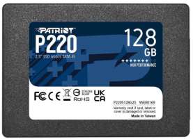 Накопитель SSD 2.5'' Patriot Memory P220S128G25 P220 128GB SATA 6Gb/s 550/480MB/s IOPS 40K/50K 60 TBW