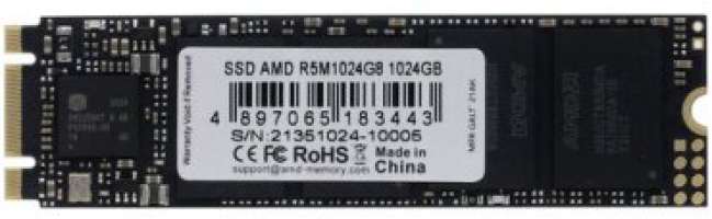 Накопитель SSD M.2 2280 AMD R5M1024G8 Radeon R5 1TB SATA 6Gb/s 3D NAND TLC 557/481MB/s 300TBW RTL