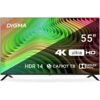 Телевизор LED Digma DM-LED55UBB40 55" Салют ТВ Frameless Metal черный 4K Ultra HD 60Hz DVB-T DVB-T2 DVB-C DVB-S DVB-S2 USB WiFi Smart TV