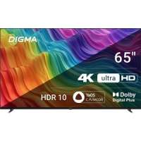 Телевизор LED Digma DM-LED65UBB33 65" Яндекс.ТВ Frameless Metal черный 4K Ultra HD 60Hz DVB-T DVB-T2 DVB-C DVB-S DVB-S2 USB WiFi Smart TV