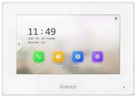 Видеодомофон HiWatch DS-D100HKWF белый