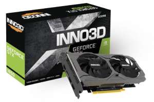 PCI-E Inno3D GeForce GTX 1650 TWIN X2 OC V3 (N16502-04D6X-171330N) 4GB GDDR6 128bit 12nm 1485/12000MHz HDMI/3*DP RTL