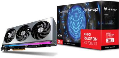 PCI-E Sapphire Radeon RX 7900 XT NITRO+ (11323-01-40G) 20GB GDDR6 320bit 5nm 1500/20000MHz 2*HDMI/2*DP