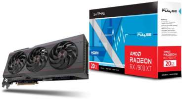 PCI-E Sapphire Radeon RX 7900 XT PULSE (11323-02-20G) 20GB GDDR6 320bit 5nm 1500/20000MHz 2*HDMI/2*DP