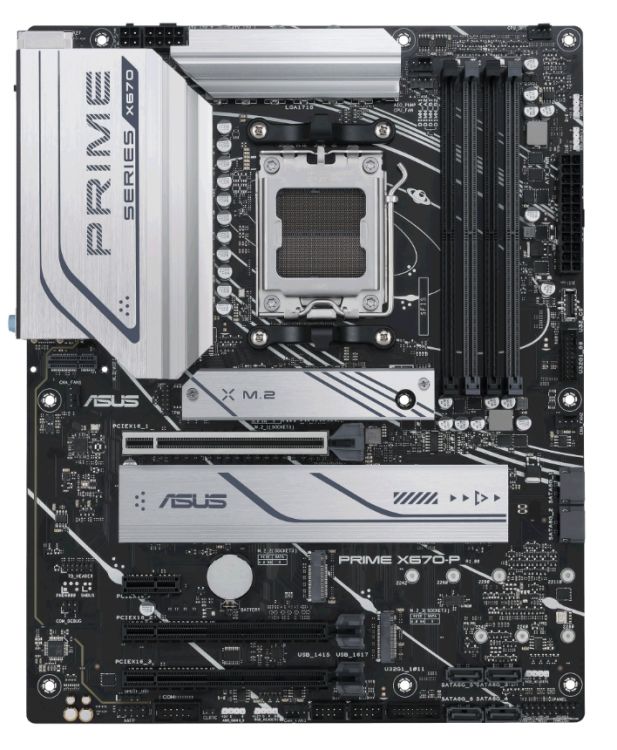 Материнская плата ATX ASUS PRIME X670-P (AM5, AMD X670, 4*DDR5 (6400), 6*SATA 6G RAID, 3*M.2, 4*PCIE, 2.5Glan, HDMI, DP, USB Type-C, 7*USB 3.2, 2*USB