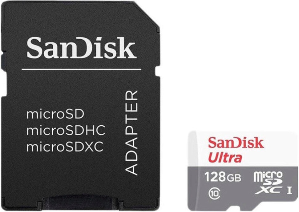 SanDisk 128Gb Class10 c адаптером UHS-I Grey/White